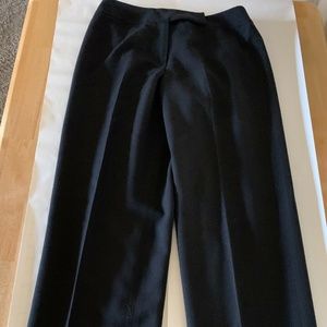Talbots Black 100% Wool Lined Flat Front Pants - 6
